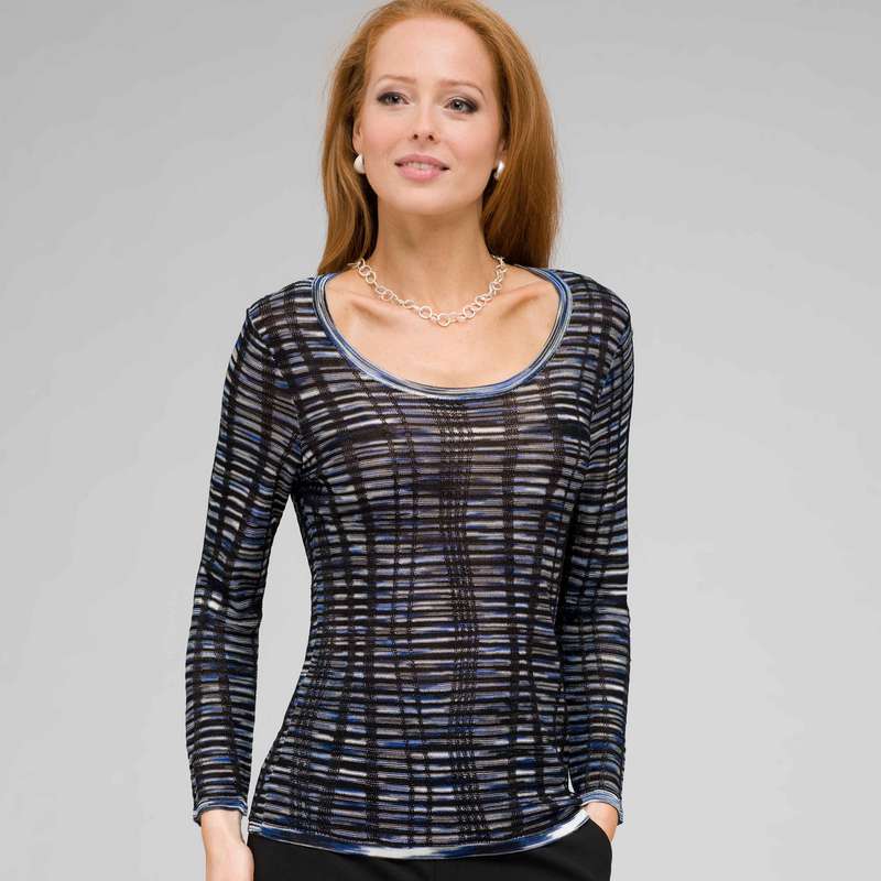 Scoop Neck Tee, Cobalt Blue, large image number 0