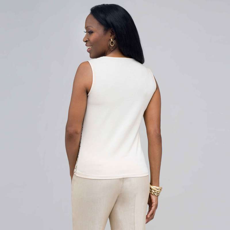 Sleeveless Sequined Top., Chino Multi, large image number 1